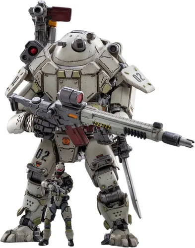 Miniatura 3 de JoyToy 1/25 Figuras de acción de acero blanco hueso Mechina armadura y soldado Colección de figuras de anime modelo militar moderno fuente oscura