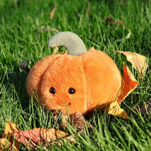 Miniatura 4 de Apricot Lamb Juguetes de verduras, peluches de calabaza fresca, animal de peluche suave, perfecto para niños (calabaza naranja, 4.5 pulgadas)