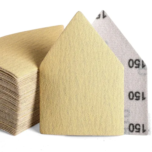 Miniatura 12 de POLIWELL 50 hojas de lijado triangulares de grano 40 de 3.543 in x 2.559 in, reemplazo de gancho y bucle, accesorios para lijadora de detalles