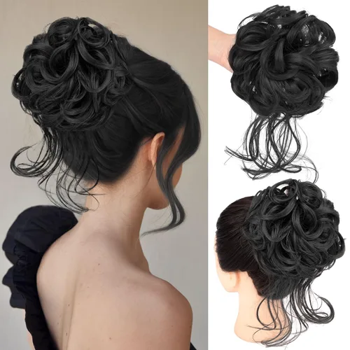 Miniatura 16 de Extensiones de cabello con moño desordenado, superlargas, estilo recogido, recogido, con banda elástica, para mujeres y niñas (12H24)