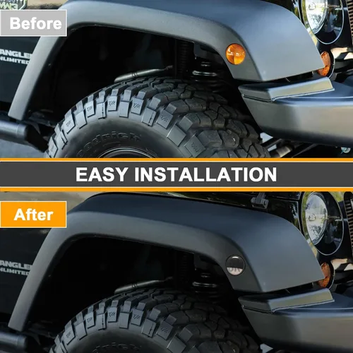 Miniatura 2 de Luces de posición laterales compatibles con Wrangler JK 2007-2018, luces LED completas para guardabarros delanteros, favoritas de los entusiastas