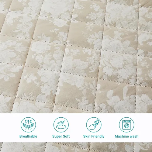 Miniatura 7 de IR Imperial Rooms Velvet Twin Quilt Bedspread Comforter Bedding Set 2 Pcs Diamond Pattern - (68"x86") Bedspread Coverlet + 1 Pillow Shams