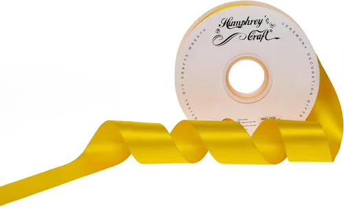 Miniatura 23 de Humphrey's Craft Cinta de satén negra de doble cara de 1 pulgada, 50 yardas, variedad de colores para manualidades, envoltura de regalos, lazos