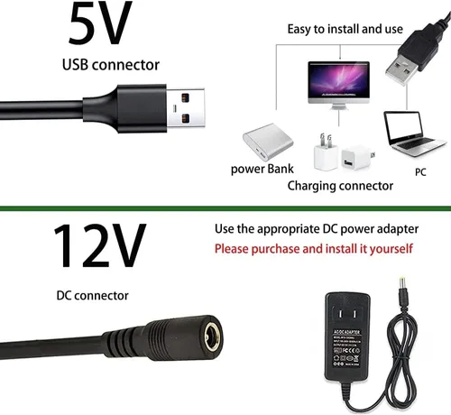 Miniatura 2 de MDee】Cinta LED de luz USB COB 1.64 pies/0.5 m - Cinta LED de 5 mm flexible DC 5V con 320 LED/m para iluminación cálida (2700K). Cortada, moldeable