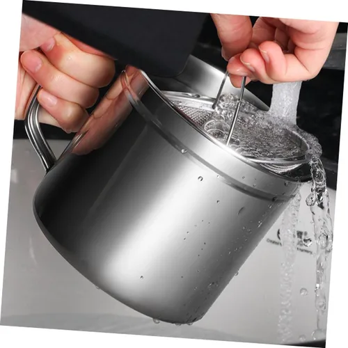Miniatura 5 de 1 olla de filtro de aceite de acero inoxidable con tapa, soporte de aceite y suministro de cocina, colador de grasa fácil de limpiar para cocina