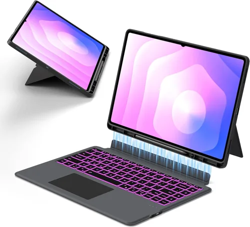 Miniatura 12 de Funda para teclado Samsung Galaxy Tab A9+ Plus/A11+ Plus de 11 pulgadas: modo DEX de un clic, teclado retroiluminado arcoíris con panel táctil