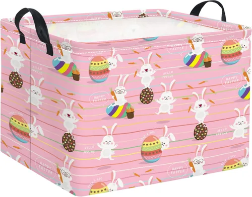 Miniatura 13 de Cesta de regalo rectangular para almacenamiento de niños; lindo organizador de juguetes para estante, libro y decoración de habitación (Animal)