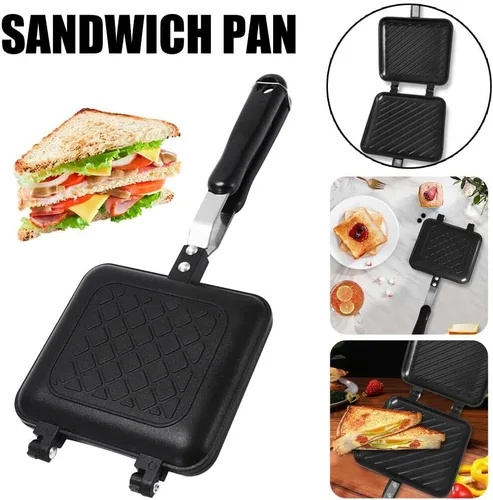 Miniatura 4 de Estink Sartén de doble cara, sartén de aleación de aluminio, sartén de doble cara, sartén antiadherente de fondo plano para tostadora, desayuno
