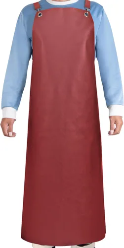 Miniatura 14 de SHEOMERN Delantal de goma impermeable, 43 pulgadas, antidesgarros, de vinilo resistente, ajustable, más grueso, con espalda cruzada, para Negro