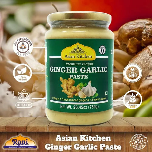 Miniatura 4 de Asian Kitchen - Pasta de cocina de jengibre y ajo de 26.5 onzas (26.46 oz), paquete de 5+1 gratis, vegano, sin gluten, sin OMG, sin colores, origen