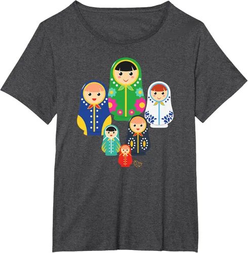 Miniatura 23 de Matryoshka Russian Nesting Dolls, Rusia - Camiseta de regalo, Azul / Patchwork, S