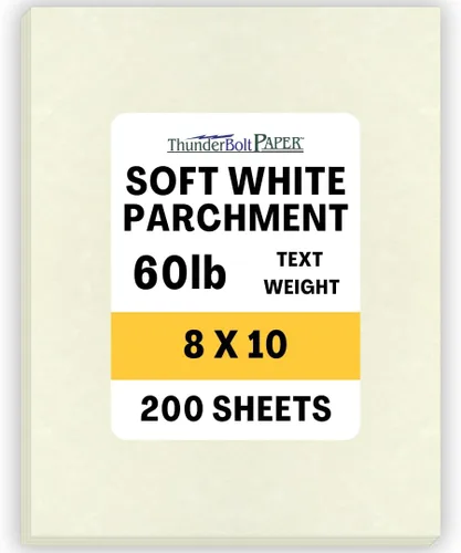 Miniatura 16 de 50 hojas de papel de pergamino blanco suave 60# (= enlace 24) – 8.5 x 14 pulgadas tamaño legal – 60 libras no es peso de tarjeta – Semblance