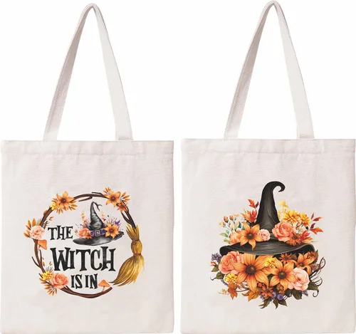 Miniatura 13 de Bolsa de lona de algodón para mujer, bolsa de regalo reutilizable, bolsa de hombro para compras, playa, bolsa de hombro