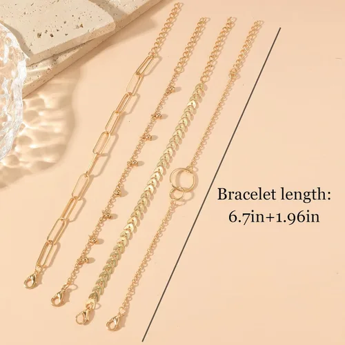 Miniatura 47 de Long tiantian Pulsera de oro gruesa para mujer, pulseras de oro delicadas, pulseras para mujer, pulseras apilables de eslabones de cadena