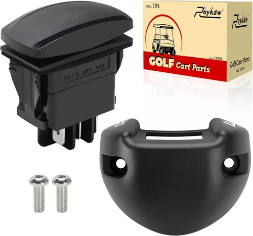 Roykaw Interruptor de avance y retroceso de carrito de golf de 48 V con montaje de carcasa de repuesto para modelos eléctricos Club Car