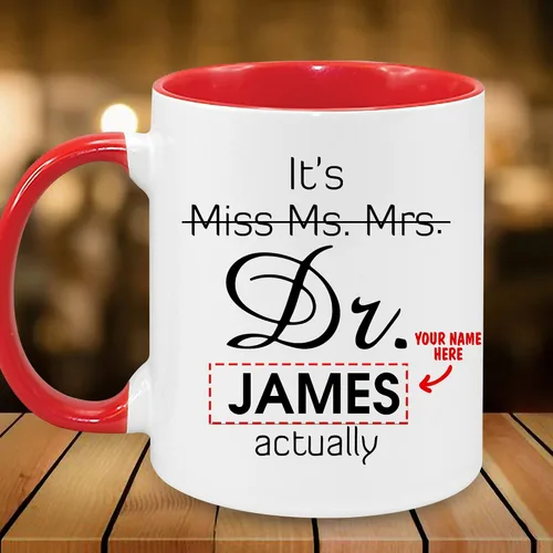Miniatura 4 de Taza personalizada de realidad – Taza personalizada con nombre para graduación de doctorado, regalo de médico, divertida y perfecta para cumpleaños