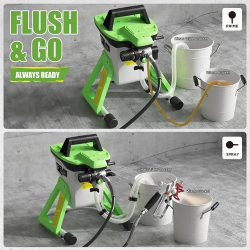 Miniatura 8 de PHALANX Pulverizador de pintura sin aire de 3000 PSI, pistola eléctrica de pintura para pintura de casas, vallas y gabinetes Pistola de Verde +