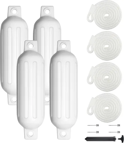 Miniatura 48 de Juego de 4 guardabarros para barco de 4.5/5.5/6.5/8.5/10/16 pulgadas, parachoques de vinilo con ojos gemelos acanalados, parachoques para barco