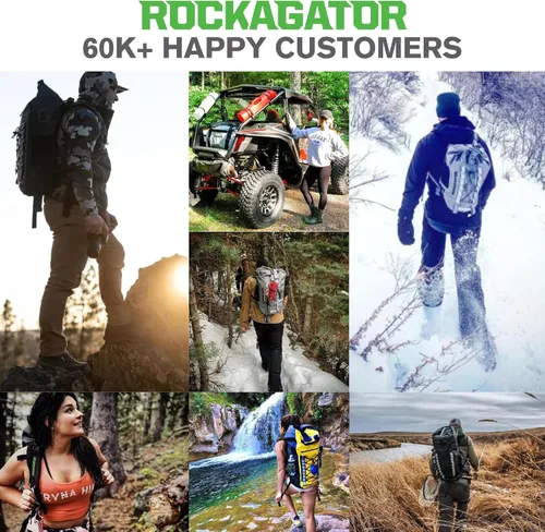 Miniatura 6 de Mochila impermeable Kanarra de 90L de Rockagator para acampada, senderismo, caza - Gran capacidad, cierre enrollable de tapa, Camuflaje, 40 litros