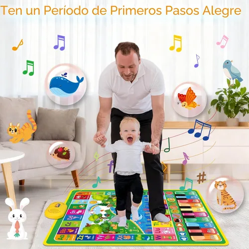 Miniatura 7 de Juguetes para bebés para niños de 1 año: tapete de juego de música de piano de animales del alfabeto 3 en 1 - Juguetes para niños de 1 a 3 años