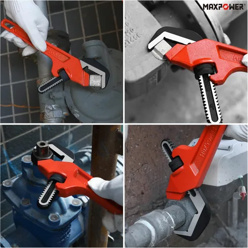 Miniatura 6 de MAXPOWER Llave hexagonal ajustable de 12 pulgadas, roja, de hierro fundido