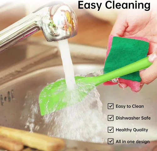 Miniatura 6 de Juego de 5 Espátulas de Silicona - Resistentes al Calor 446°F Grado Alimenticio Sin BPA, Antiadherentes Seguras para Utensilios de Cocina Aptas