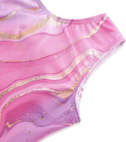 Miniatura 109 de HOZIY - Leotardos de gimnasia con pantalones cortos brillantes para niñas pequeñas; estampados de unicornio, aurora, arco iris, sirena, dinosaurio