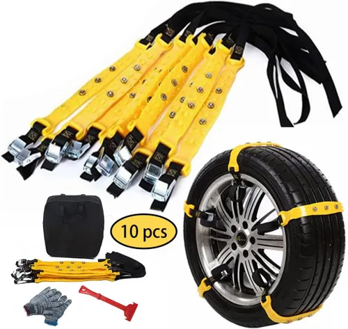 Miniatura 8 de Cadenas de nieve mejoradas para automóviles: 10 correas antideslizantes de emergencia para neumáticos, cadena de nieve para camiones, minivan