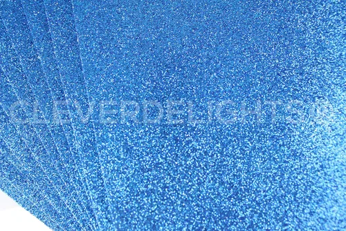 Miniatura 2 de CleverDelights Paquete de 10 hojas de espuma con purpurina de 8 x 12 pulgadas, color azul, hojas grandes autoadhesivas para manualidades, 8 x 12