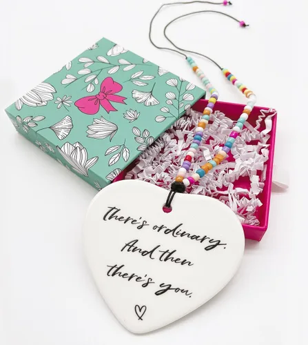 Miniatura 10 de Susie Arts Adorno de cerámica Corazón Recuerdo Porcelana Apreciación Positividad Afirmación Motivacional Memorial Cita Amigos Familia Mejores Amigos