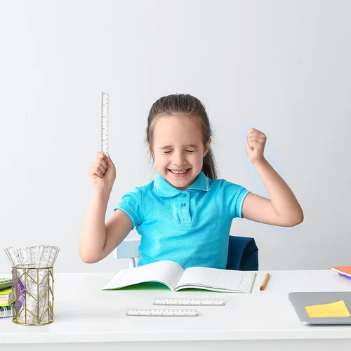 Miniatura 3 de Zonon 200 reglas rectas flexibles de plástico transparente a granel con pulgadas y centímetros, regalo para el primer día de escuela