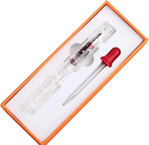 Miniatura 7 de Copo de nieve versión de Navidad C1 Eye Dropper Relleno Pluma Estilográfica Totalmente Transparente Gran Capacidad Almacenamiento de Tinta con Caja