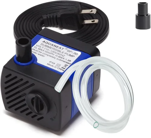 Miniatura 10 de AQUANEAT Bomba de fuente pequeña, mini bomba de agua sumergible de 160 GPH con tubo de 3.3 pies, para acuario, fuente de agua para mascotas