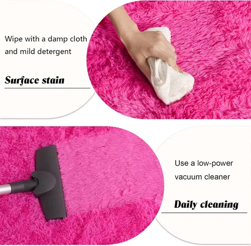 Miniatura 4 de Alfombra Corredor Suave de Pelo Largo para Dormitorio, 2 x 6 pies, alfombras esponjosas con parte inferior antideslizante para pasillo, junto a