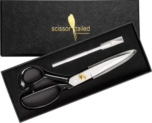 Tijeras de coser ultra afiladas + cuchillo de manualidades – Tijeras profesionales resistentes de 9 pulgadas – Tijeras multiusos: oficina y Plata 9