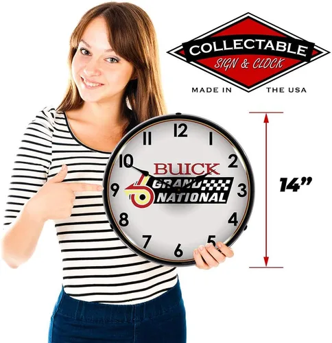 Miniatura 3 de Buick Grand National Logo Reloj de pared LED, Retro/Vintage, iluminado, 14 pulgadas