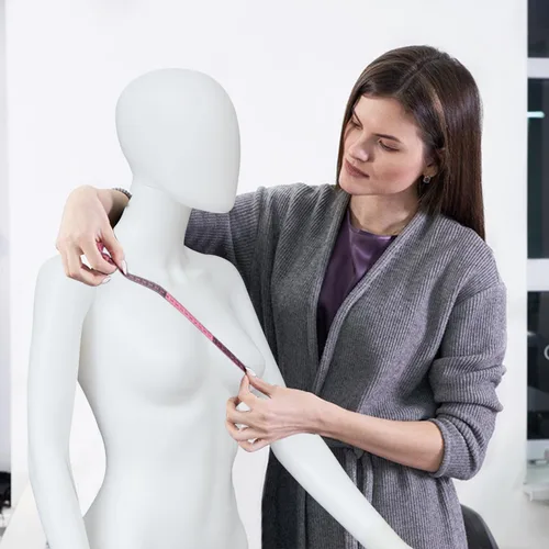 Miniatura 7 de Kinfant Maniquí de cuerpo completo para mujer, soporte de maniquí desmontable de 6 pies con base de metal, modelo de vestido ajustable para tienda