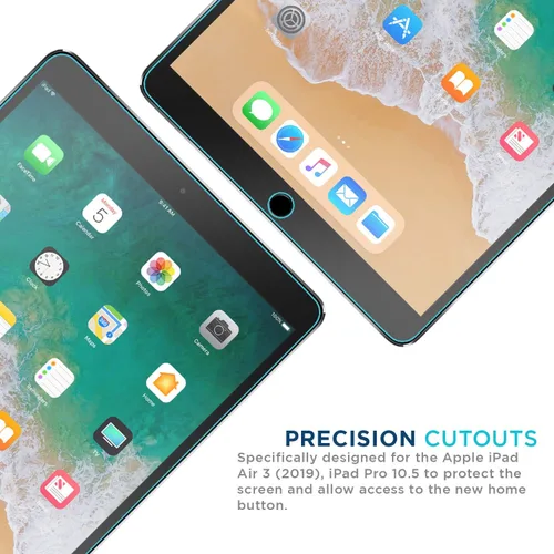 Miniatura 3 de Tech Armor Protector de pantalla de vidrio templado balístico diseñado para Apple iPad Air 3 (2019), iPad Pro 10.5 (2017) pulgadas, 1 paquete