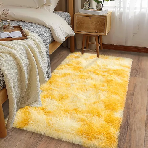 Miniatura 95 de Alfombras suaves para pasillos de dormitorio, nuevas, con parte inferior antideslizante mejorada, de 2 x 3, alfombra esponjosa y peluda verde