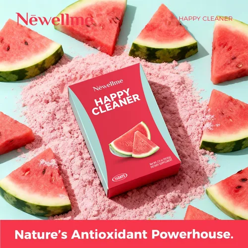 Miniatura 3 de NEWELLME Happy Cleaner Super Greens Powder – Mezcla de bebida de sandía sin azúcar con clorella y espirulina, vegano, sin OGM, 14 paquetes