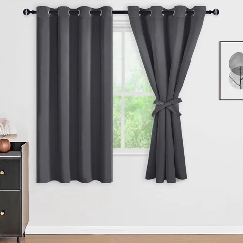 Miniatura 10 de DWCN Cortinas 100% opacas de 84 pulgadas de largo para dormitorio con forro negro, paneles de cortina de ventana de doble capa con aislamiento Azul
