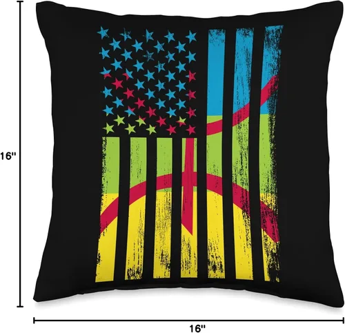 Miniatura 4 de Amazigh & USA Flag for proud People Amazigh & USA - Almohada de 16 x 16 pulgadas, multicolor
