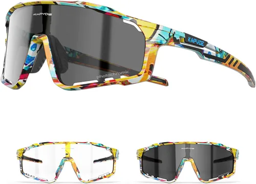Miniatura 14 de KAPVOE Gafas de ciclismo fotocromáticas para hombres y mujeres, gafas de sol deportivas, marco de decoloración HD, gafas de bicicleta K76