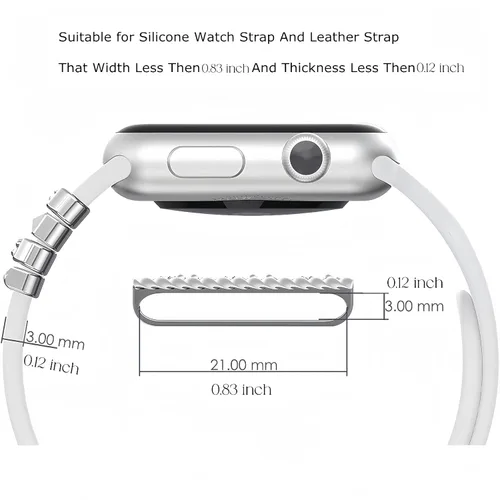 Miniatura 5 de Juego de 3 anillos decorativos de cuentas para Apple Watch Series 10/9/8/7/6/5/4/3/2/1 y iWatch Ultra 1.929 in SE, compatibles con correas de reloj
