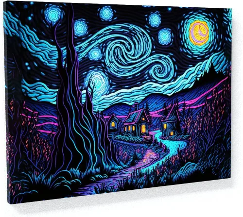Miniatura 58 de Sense Canvas Pop Art The Starry Night 20 - Lienzo decorativo para decoración del hogar, póster grande de 40 x 30 pulgadas, 0.75 pulgadas