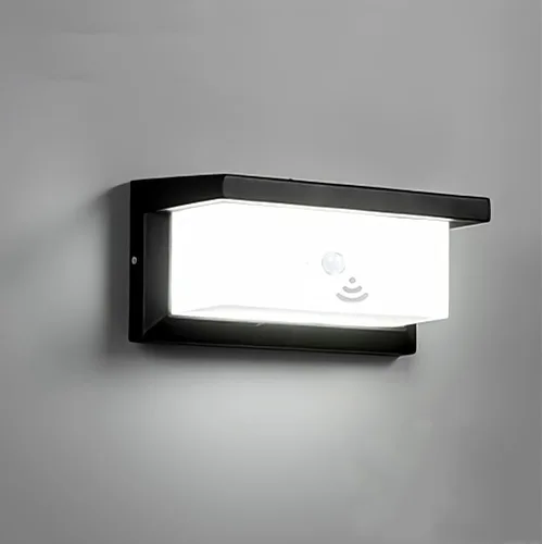 iKenta Luces de porche al aire libre con sensor de movimiento, 18 W, 6000 K, IP65, impermeable, iluminación exterior para exteriores, aplique de