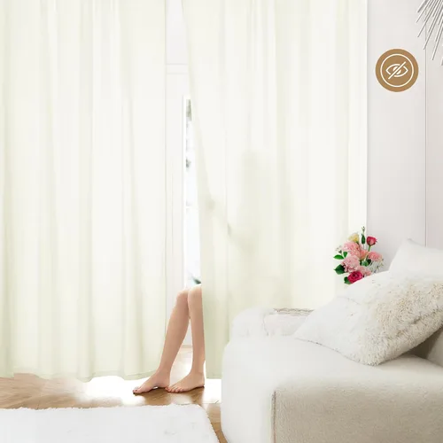 Miniatura 37 de HOMEIDEAS Cortinas Transparentes de Privacidad Blancas No Transparentes, 52 X 45 Pulgadas de Largo 2 Paneles Cortinas Transparentes Filtradoras