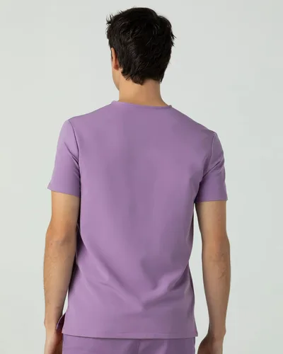 Miniatura 3 de Mediclo Camisa médica médica para hombre - Crevan Essential 3 bolsillos Eco amigable con el medio ambiente FYSEL tela con cuello en V camisa ropa