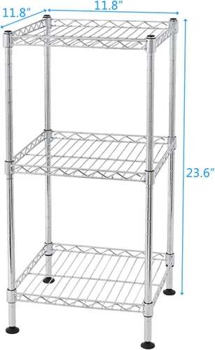 Miniatura 3 de Estanterías de estantes de almacenamiento de 3 niveles, estantes de despensa de acero pesado, estante de alambre ajustable, adecuado para garaje