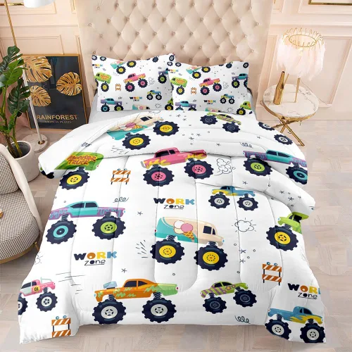 Miniatura 8 de Suncloris Lindo edredón de varios perros para niños, juego de ropa de cama Kawaii de dibujos animados para niños y niñas, juego de edredón temático